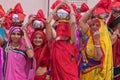 Hindu women in a festival parade in Rajasthan